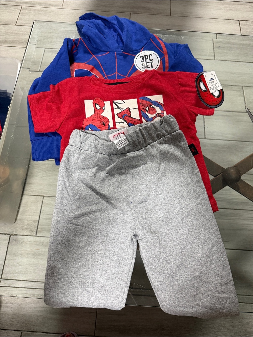 Marvel Spider-Man Red, Blue & Gray 3-Piece Kids Set